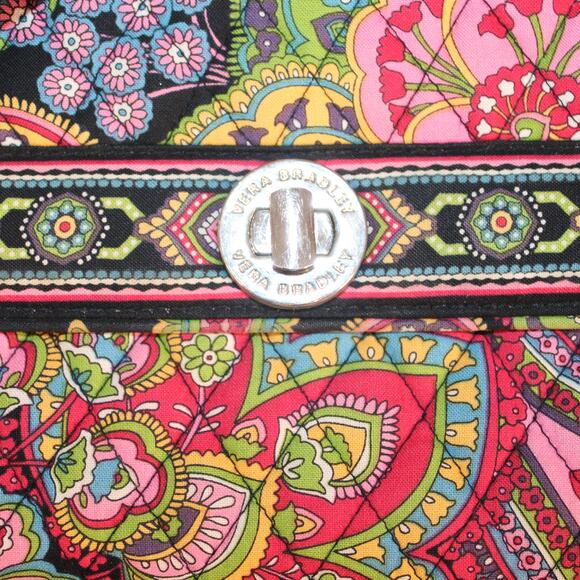 Vera Bradley Julia Turn Lock Satchel Purse & Wallet, Parisian Paisley Pattern - Picture 3 of 16